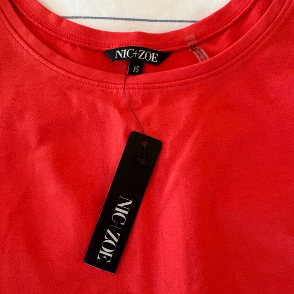 New XS Nic & Zoe Orange Coral Scoop Neck Tank Top - Picture 8 of 13